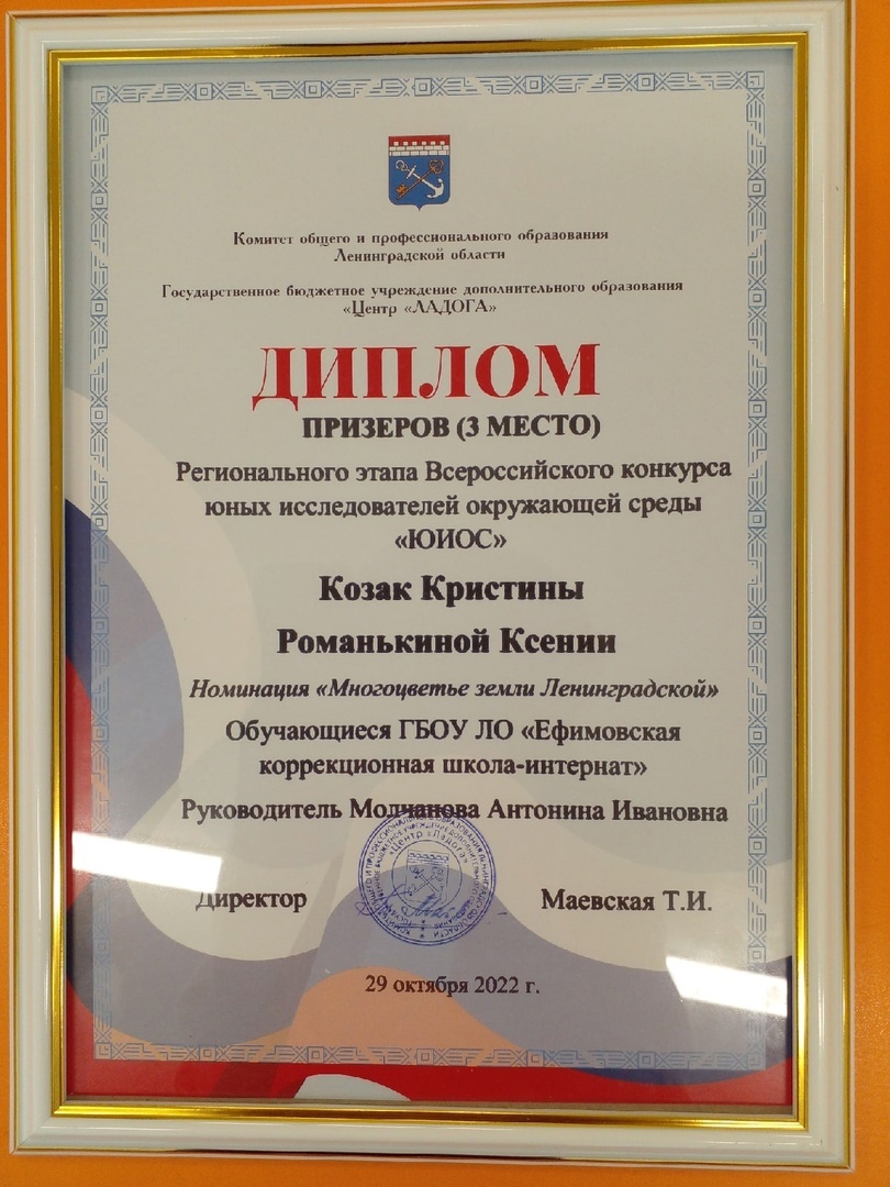 Участие воспитанников во всероссийском конкурсе юных исследователей окружающей среды "ЮИОС"