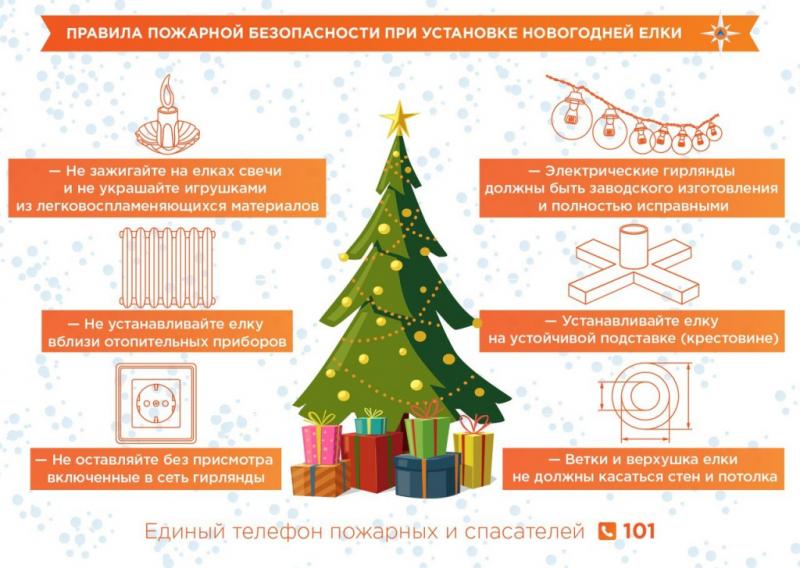 ОНДиПР Тихвинского района напоминает о мерах безопасности при установке новогодней елки