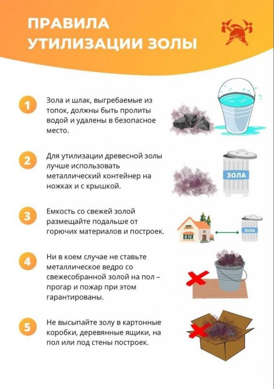 ОНДиПР Тихвинского района напоминает о правилах утилизации золы